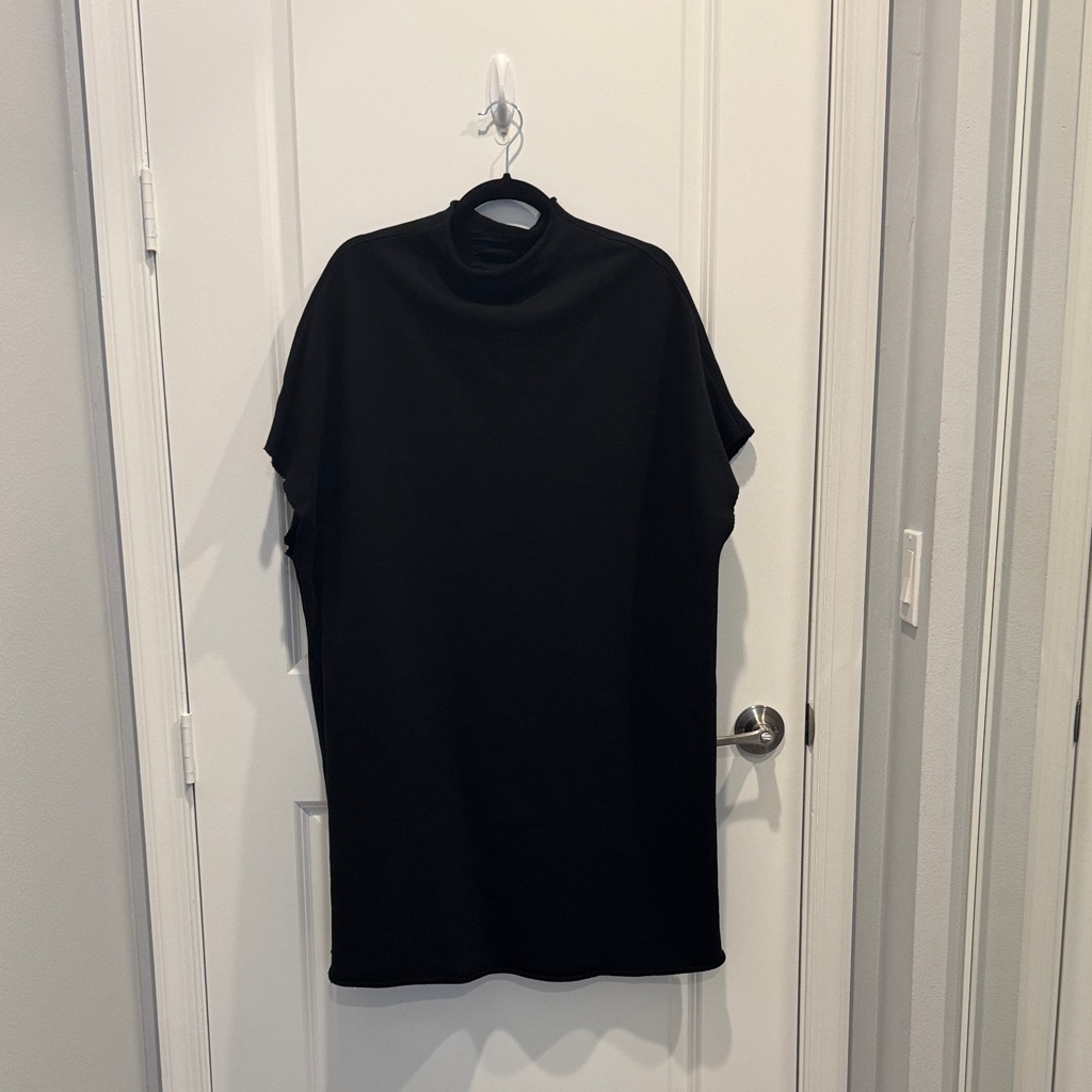 Frank And Eileen Mock Neck Dress With Cutoff Sleeve Detail